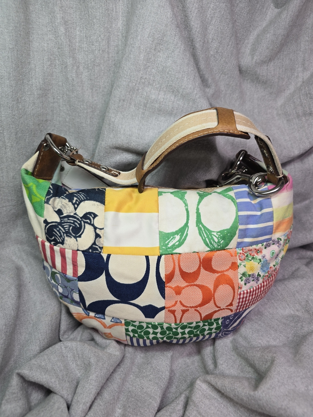 Vintage Coach Hamptons patchwork hobo bag
